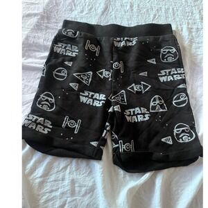 Kids Star Wars Black Graphic Print Pajama Sleep Shorts Size 7